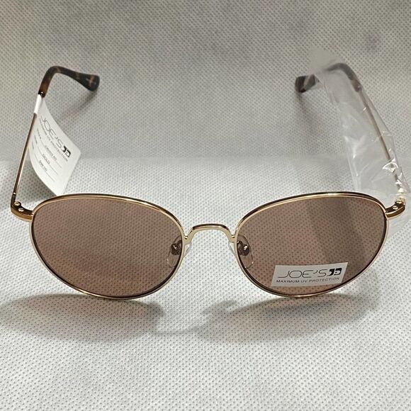 Joe’s Jeans Round Gold Tortoise Accent Sunglasses - Picture 8 of 9